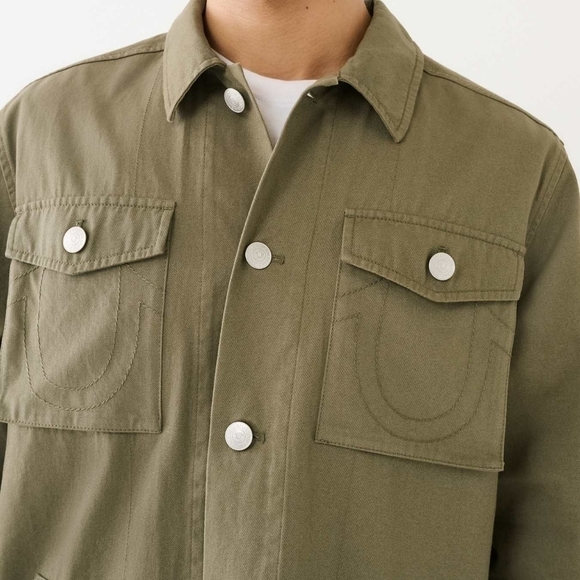 True Religion Military Green Jacket Size Small NWT - Picture 4 of 12
